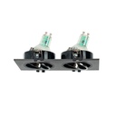Square tilting double downlight ring GU10/MR16 - Low UGR - Cutout 75 x 150mm