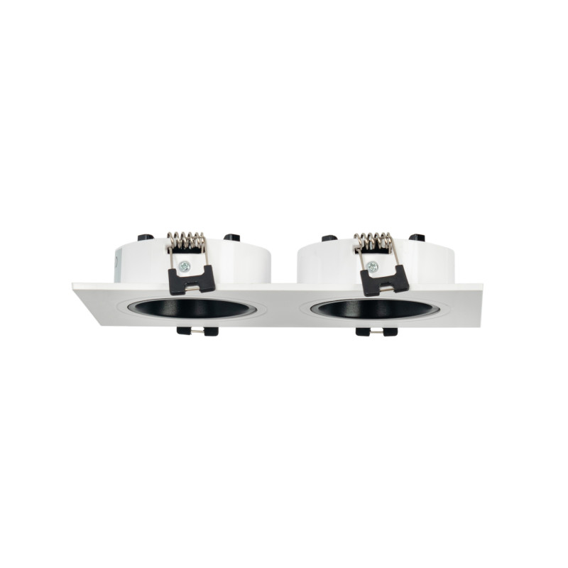 Square tilting double downlight ring GU10/MR16 - Low UGR - Cutout 75 x 150mm