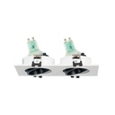 Square tilting double downlight ring GU10/MR16 - Low UGR - Cutout 75 x 150mm