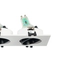 Square tilting double downlight ring GU10/MR16 - Low UGR - Cutout 75 x 150mm