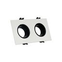 Square tilting double downlight ring GU10/MR16 - Low UGR - Cutout 75 x 150mm
