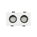 Square tilting double downlight ring GU10/MR16 - Low UGR - Cutout 75 x 150mm
