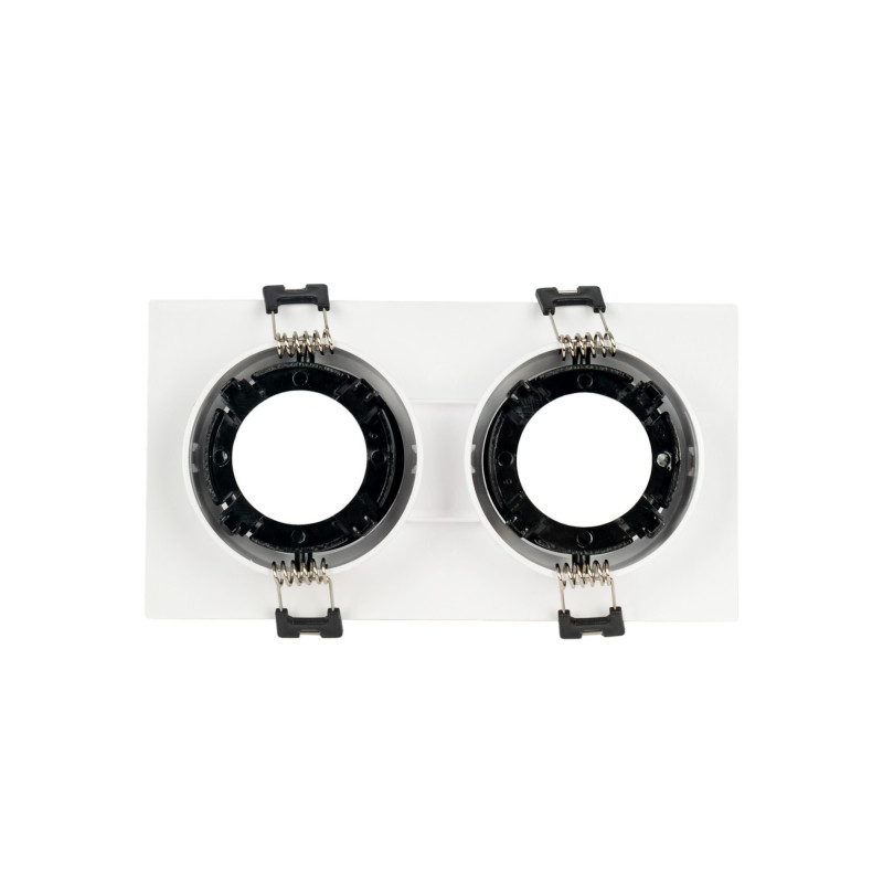 Square tilting double downlight ring GU10/MR16 - Low UGR - Cutout 75 x 150mm
