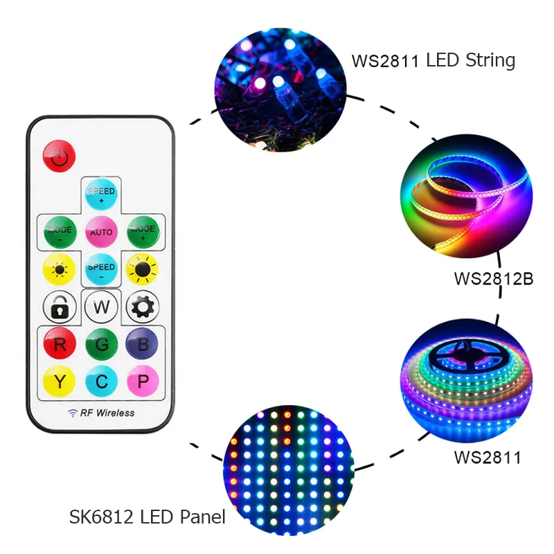 RGB/RGBW pixel IC LED controller with RF remote control - 5-24V DC - 2048 pixels