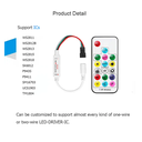 RGB/RGBW pixel IC LED controller with RF remote control - 5-24V DC - 2048 pixels