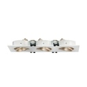Square tilting triple downlight ring GU10/MR16 - Low UGR - Cutout 75 x 235mm