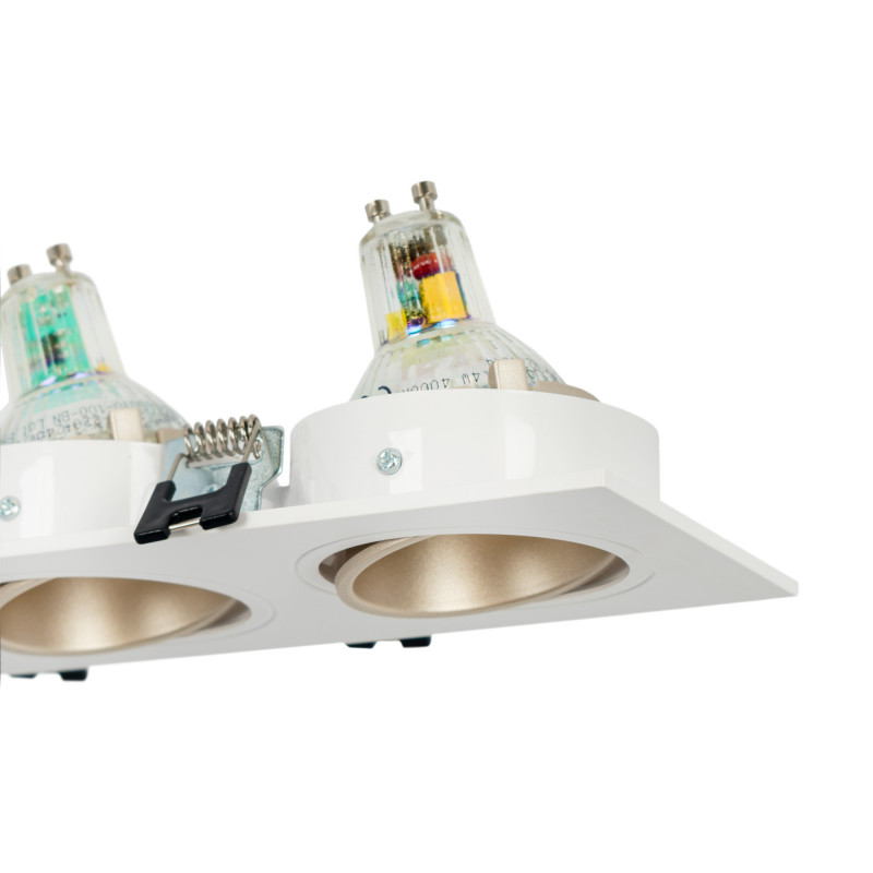 Square tilting triple downlight ring GU10/MR16 - Low UGR - Cutout 75 x 235mm