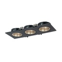 Square tilting triple downlight ring GU10/MR16 - Low UGR - Cutout 75 x 235mm