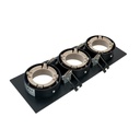 Square tilting triple downlight ring GU10/MR16 - Low UGR - Cutout 75 x 235mm