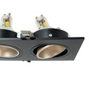 Square tilting triple downlight ring GU10/MR16 - Low UGR - Cutout 75 x 235mm