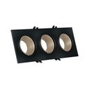 Square tilting triple downlight ring GU10/MR16 - Low UGR - Cutout 75 x 235mm