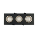 Square tilting triple downlight ring GU10/MR16 - Low UGR - Cutout 75 x 235mm