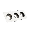 Square tilting triple downlight ring GU10/MR16 - Low UGR - Cutout 75 x 235mm