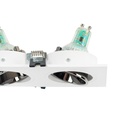 Square tilting triple downlight ring GU10/MR16 - Low UGR - Cutout 75 x 235mm