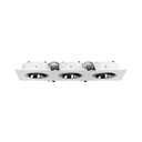 Square tilting triple downlight ring GU10/MR16 - Low UGR - Cutout 75 x 235mm