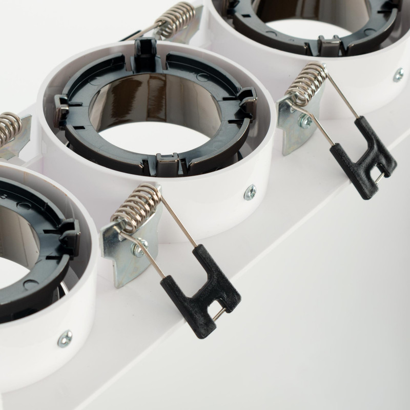 Square tilting triple downlight ring GU10/MR16 - Low UGR - Cutout 75 x 235mm