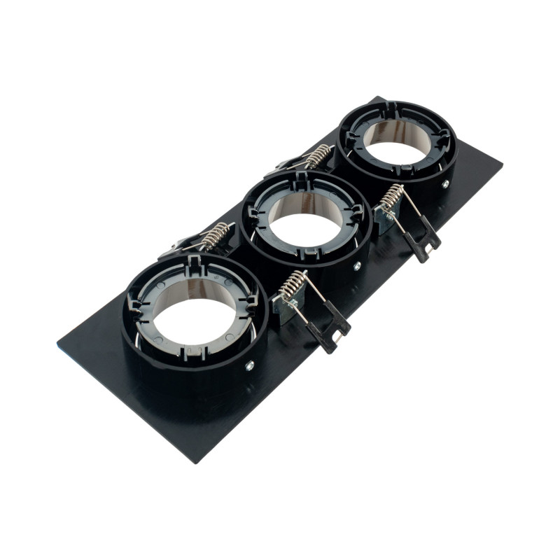 Square tilting triple downlight ring GU10/MR16 - Low UGR - Cutout 75 x 235mm