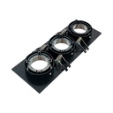 Square tilting triple downlight ring GU10/MR16 - Low UGR - Cutout 75 x 235mm