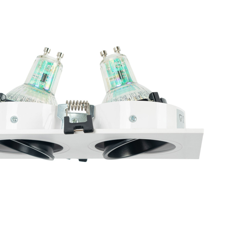 Square tilting triple downlight ring GU10/MR16 - Low UGR - Cutout 75 x 235mm