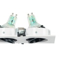 Square tilting triple downlight ring GU10/MR16 - Low UGR - Cutout 75 x 235mm
