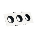 Square tilting triple downlight ring GU10/MR16 - Low UGR - Cutout 75 x 235mm