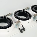 Square tilting triple downlight ring GU10/MR16 - Low UGR - Cutout 75 x 235mm