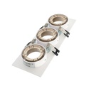 Square tilting triple downlight ring GU10/MR16 - Low UGR - Cutout 75 x 235mm