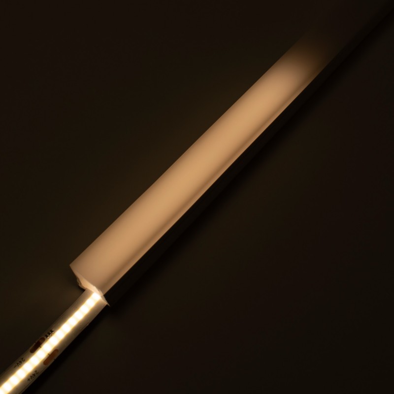 Flexible silicone sleeve - Converts LED strip to neon - 16x16mm - 5 meters - Vertical curvature