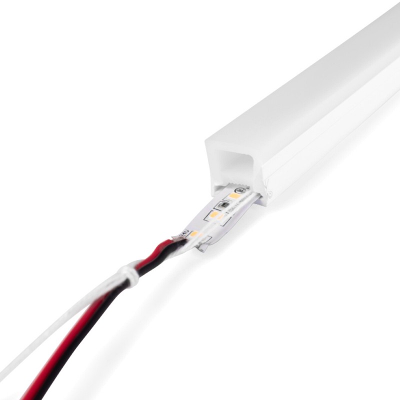 Flexible silicone sleeve - Converts LED strip to neon - 16x16mm - 5 meters - Vertical curvature