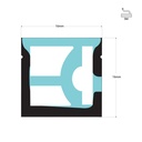 Flexible silicone sleeve for converting LED strip to neon - 16x16mm - 5 meters - PCB up to 10mm - Horizontal curvature