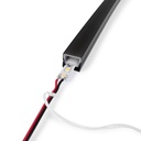 Black flexible silicone sleeve for converting LED strip to neon - 16x16mm - 5 meters - Vertical curvature