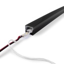 Black flexible silicone sleeve for converting LED strip to neon - 16x16mm - 5 meters - Vertical curvature