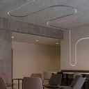 Black flexible silicone sleeve for converting LED strip to neon - 16x16mm - 5 meters - Vertical curvature