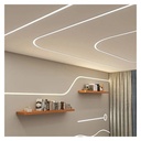 Flexible silicone sleeve to convert LED strip to neon - 30x20mm - 5 meters - Vertical curvature