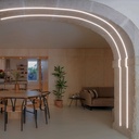 Flexible silicone sleeve to convert LED strip to neon - 10x10mm - 5 meters - Vertical curvature