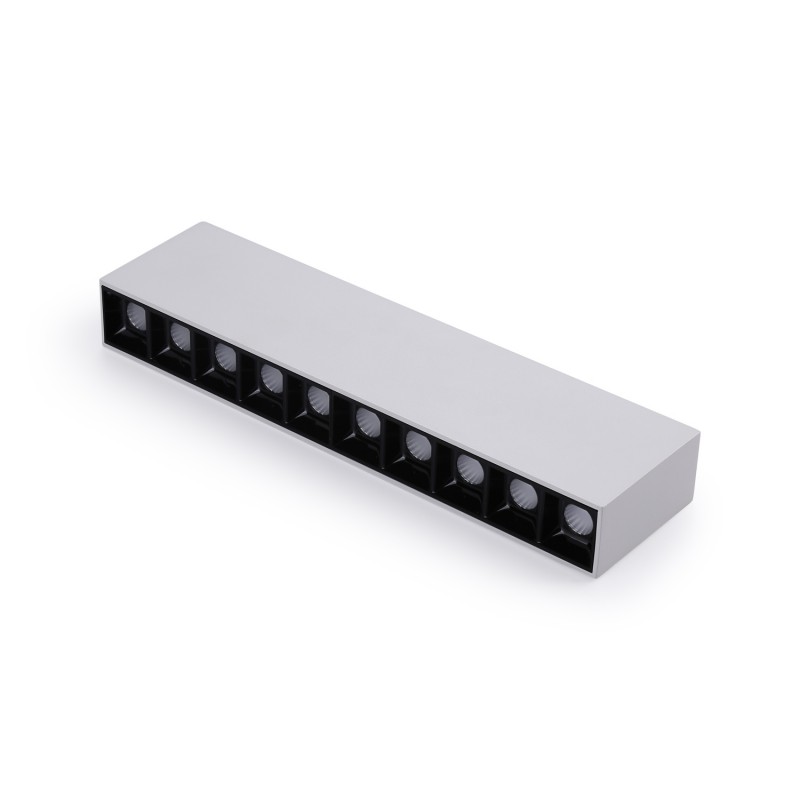 Linear LED surface spotlight black color - 20W - UGR18 - CRI90 - OSRAM Chip