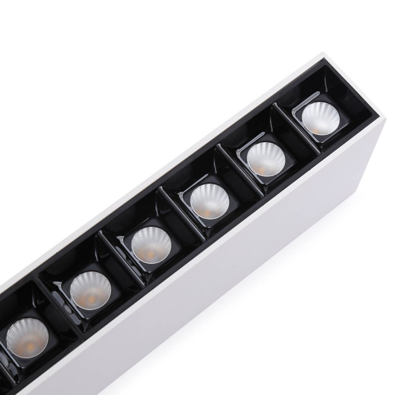 Linear LED surface spotlight black color - 20W - UGR18 - CRI90 - OSRAM Chip