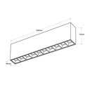 Linear LED surface spotlight black color - 20W - UGR18 - CRI90 - OSRAM Chip