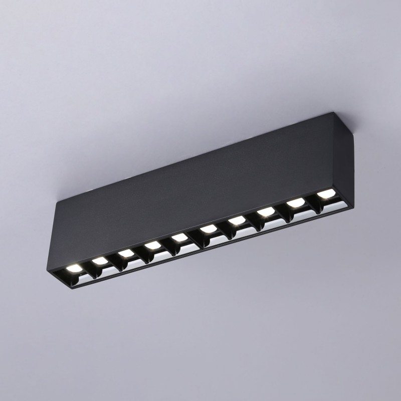 Linear LED surface spotlight black color - 20W - UGR18 - CRI90 - OSRAM Chip