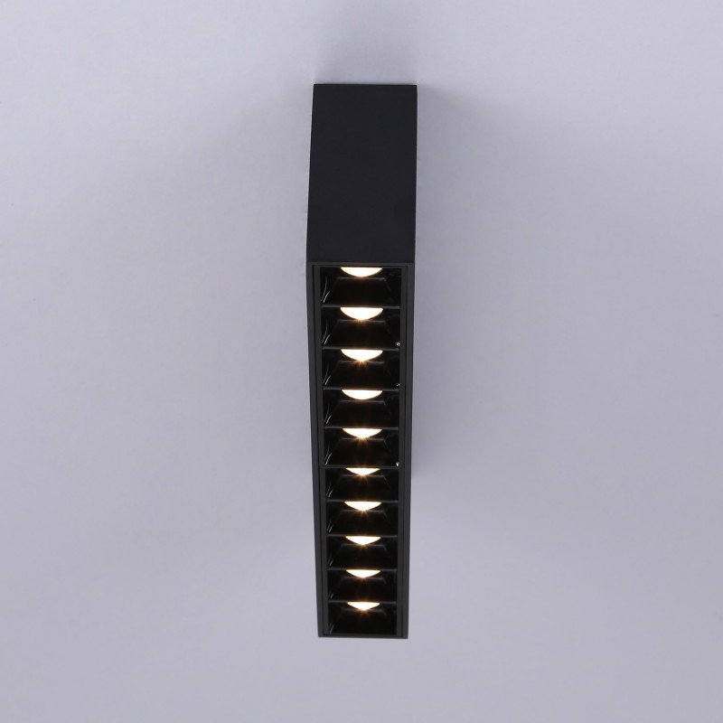 Linear LED surface spotlight black color - 20W - UGR18 - CRI90 - OSRAM Chip