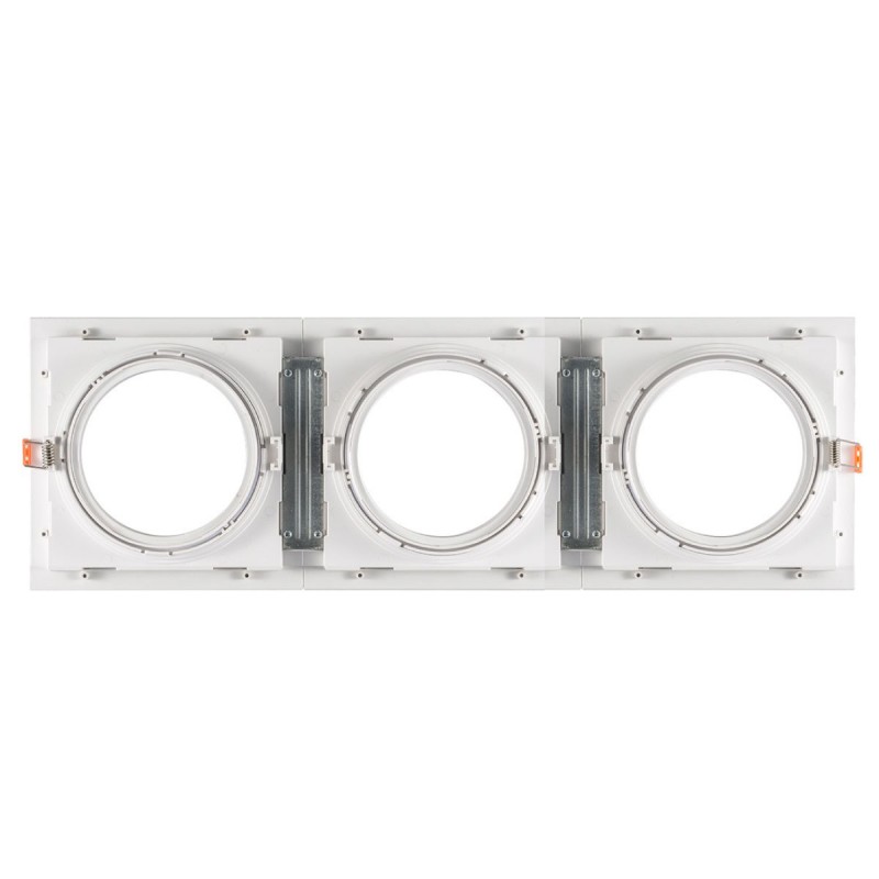 Pack x 3 - Square cardan type downlight ring for QR111 or AR111 bulb - Cutting 155 x 155 mm