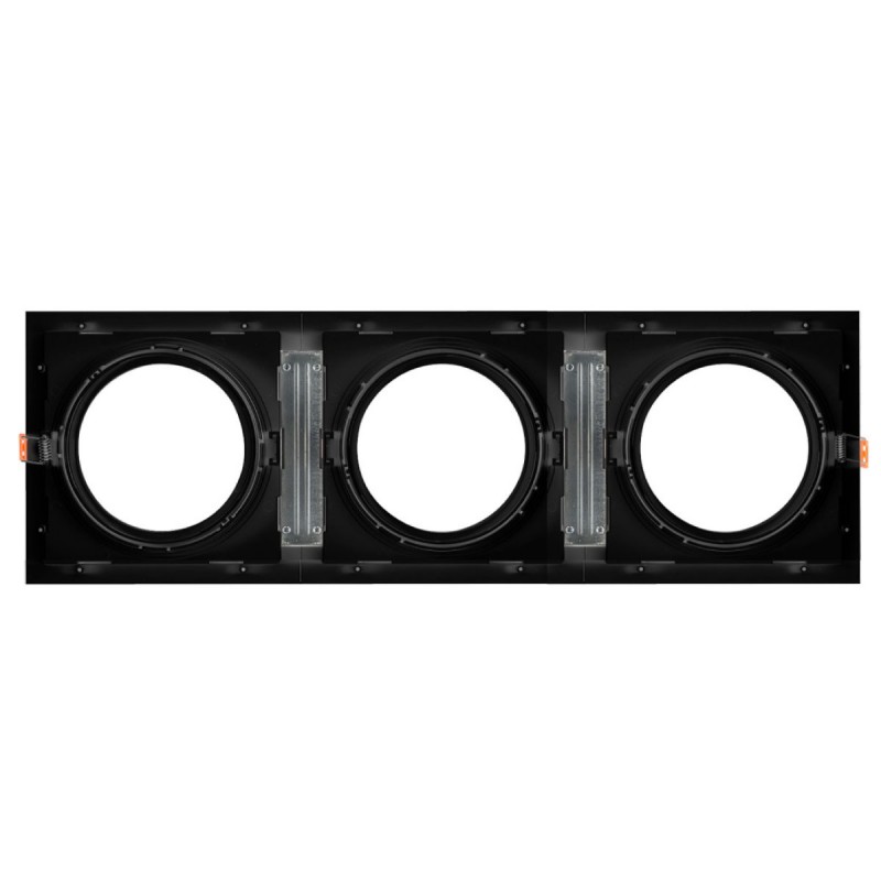Pack x 3 - Square cardan type downlight ring for QR111 or AR111 bulb - Cutting 155 x 155 mm