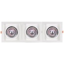 Pack x 3 - Square cardan type downlight ring for QR111 or AR111 bulb - Cutting 155 x 155 mm