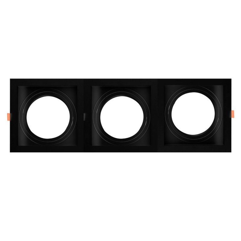 Pack x 3 - Square cardan type downlight ring for QR111 or AR111 bulb - Cutting 155 x 155 mm