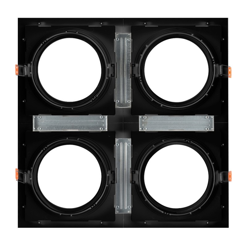 Pack x 4 - Square cardan type downlight ring for QR111 or AR111 bulb - Cutting 155 x 155 mm