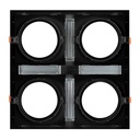 Pack x 4 - Square cardan type downlight ring for QR111 or AR111 bulb - Cutting 155 x 155 mm
