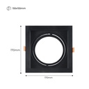 Pack x 4 - Square cardan type downlight ring for QR111 or AR111 bulb - Cutting 155 x 155 mm