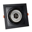 Pack x 4 - Square cardan type downlight ring for QR111 or AR111 bulb - Cutting 155 x 155 mm