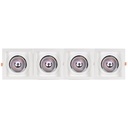 Pack x 4 - Square cardan type downlight ring for QR111 or AR111 bulb - Cutting 155 x 155 mm