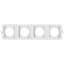 Pack x 4 - Square cardan type downlight ring for QR111 or AR111 bulb - Cutting 155 x 155 mm